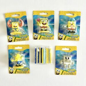 SpongeBob Iconic Moments Cake Topper Set – 5 Figurines & 12 Candles NEW SEALED